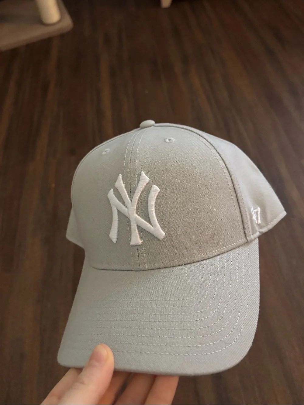 47 Brand New York Yankees Gray Baseball Cap with White Logo